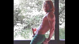 Sexy hunk fapping his juicy big cock in an abandoned place