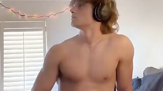 Young man enjoying himself