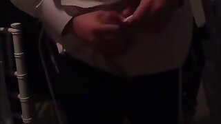 Sexy chassis stroking his cock