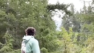 Handjob outdoors until he comes