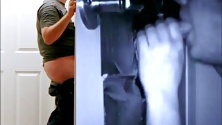 Hung str8 thick top fucks and breeds cumdump bottom through a gloryhole on hidden cam