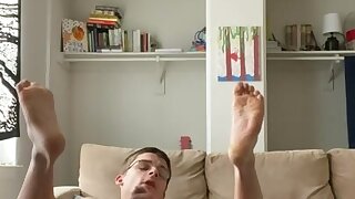 Sexy smooth guy shows off and makes himself cum