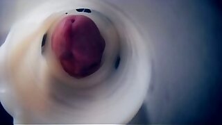 ma bite PULSE &agrave; l'int&eacute;rieur vue endoscopique - 3 cum - triple cum crampie