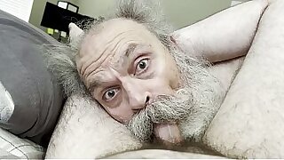 Old Man Big Moustache Cocksucker